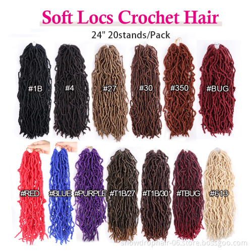 Julianna 24 30 36 Inch Long 350 Custom Soft Faux Locs Ombre Extensions Wholesale Crochet Synthetic Braiding Hair